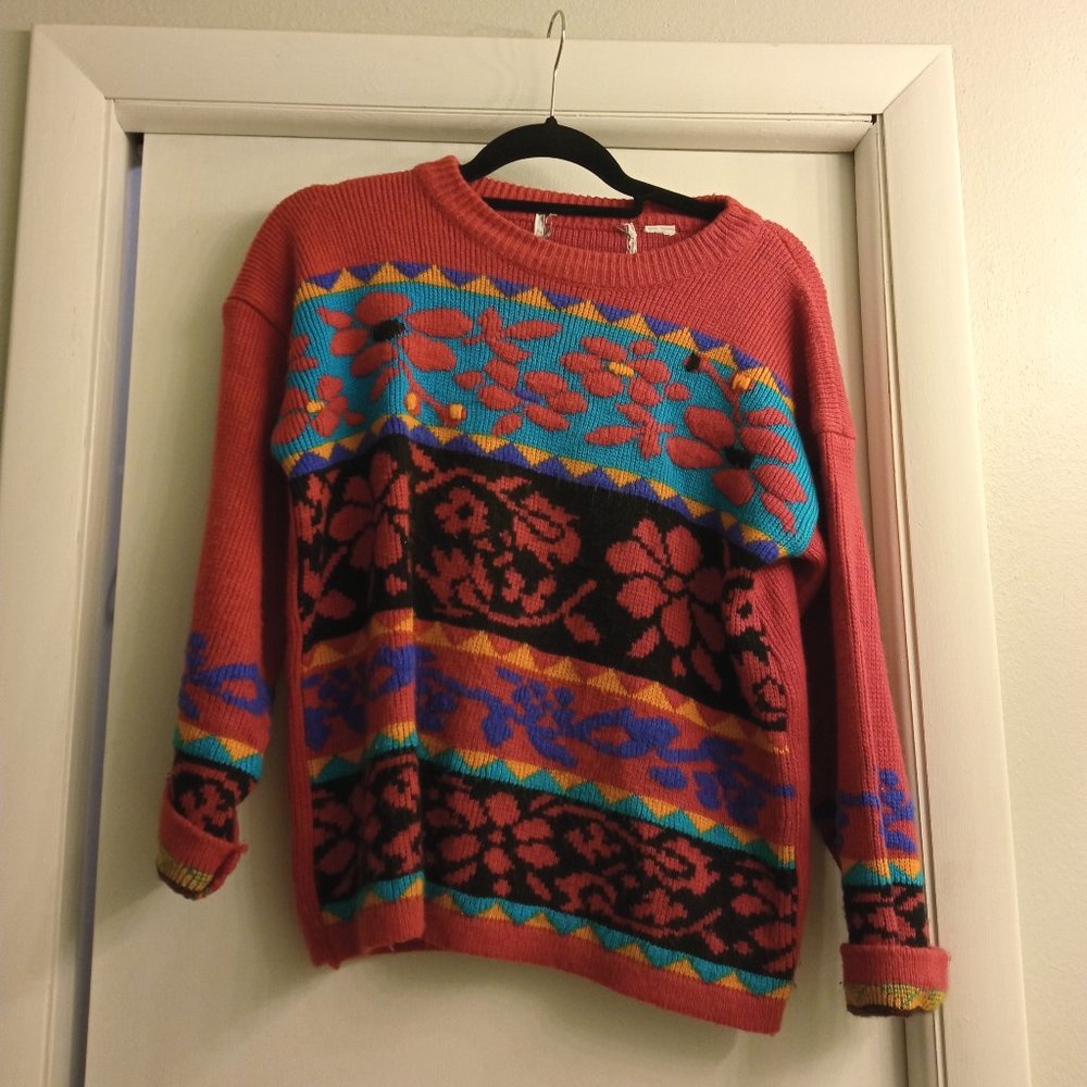 Vintage 80's acrylic knit sweater size M